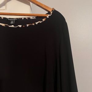 2XL Dress Barn Holiday Dress Black Dress Leopard Trim